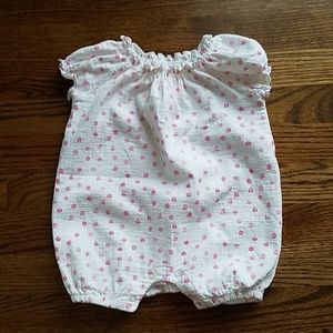 Aden + Anais Pink Polka Dot Cotton Romper